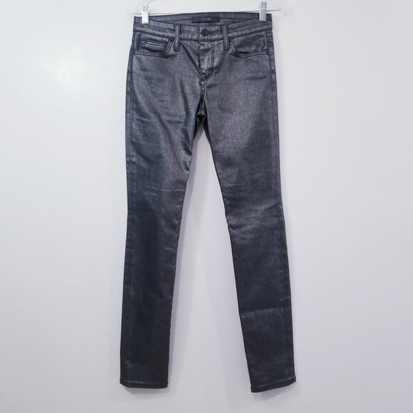 Joe's Jeans MARI Metallic Mid Rise Skinny Gray Denim - Picture 1 of 10